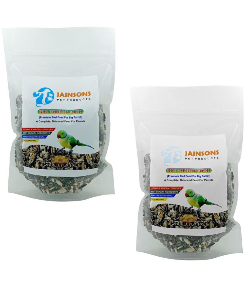 Big Parrot Food 11-12 Types of Seeds Ideal Food for Parrots, Macaw, Sparrows, Budgies, Finches and Love Birds (900 Gram 2PKT)