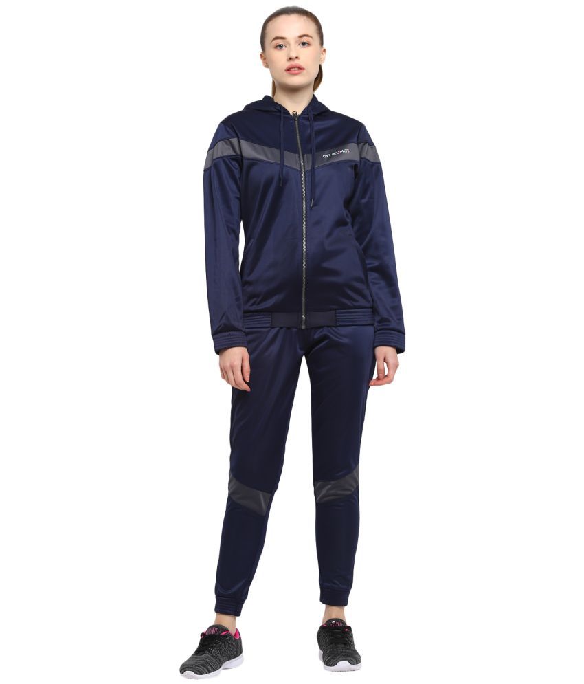     			OFF LIMITS Blue Polyester Color Blocking Tracksuit - Single