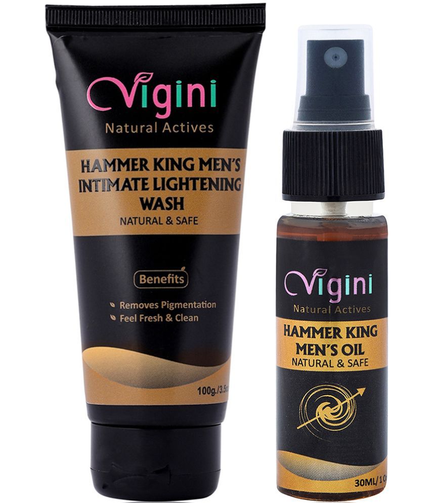Vigini Stamina Oil+ Removes Odor itching dryness Men pH Intimate Cleansing Spray 140 g Pack of 2