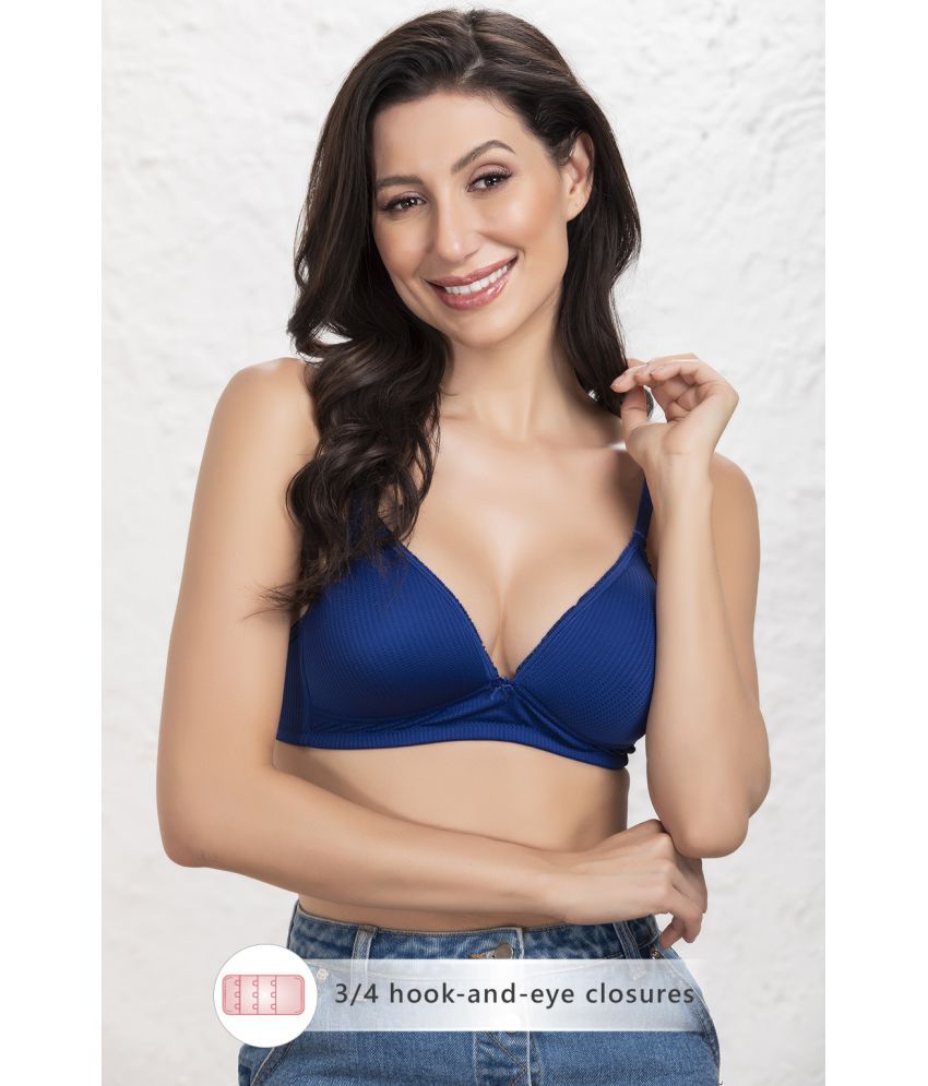     			Clovia Polyamide Lightly Padded Women's Plunge Bra ( Blue )