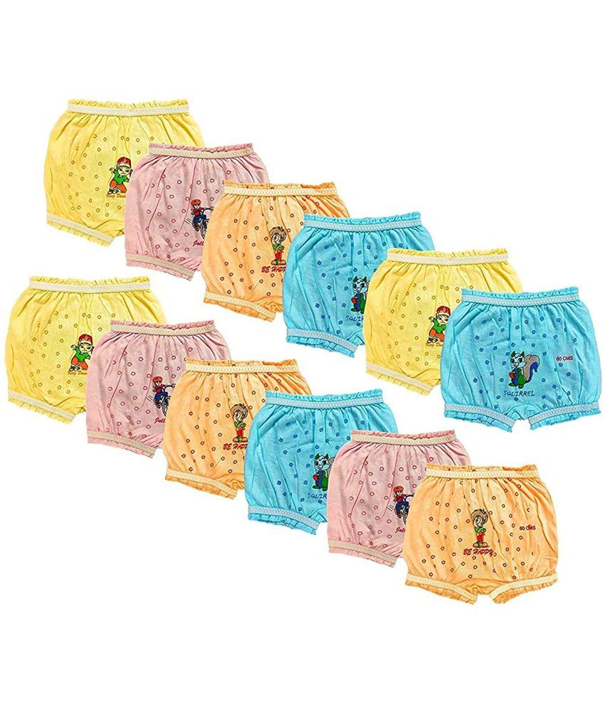     			LITTLE PANDA Pack of 12 Cotton Bloomers For Girls ( Multi )