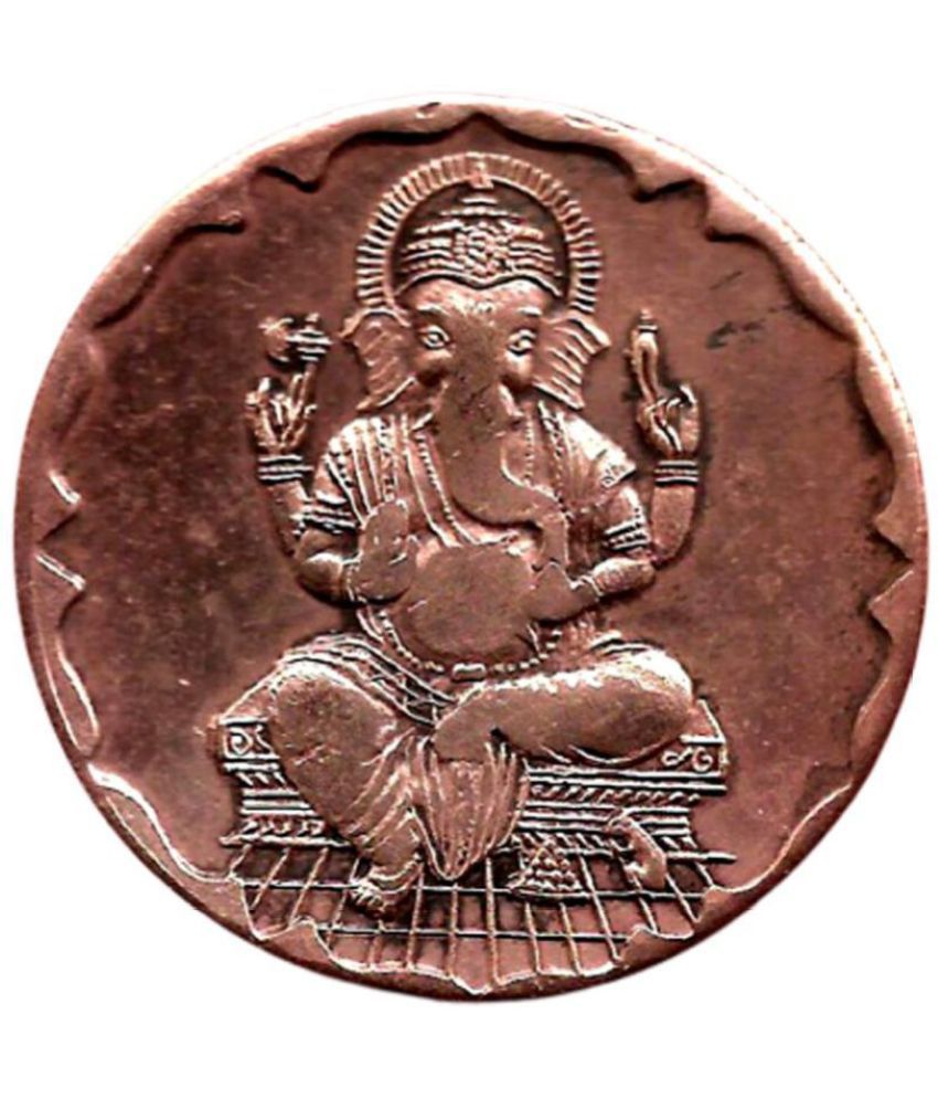     			LORD SHREE GANESH JI EAST INDIA CO.TEMPLE TOKEN COIN BIG SIZE GOOD LUCK COIN