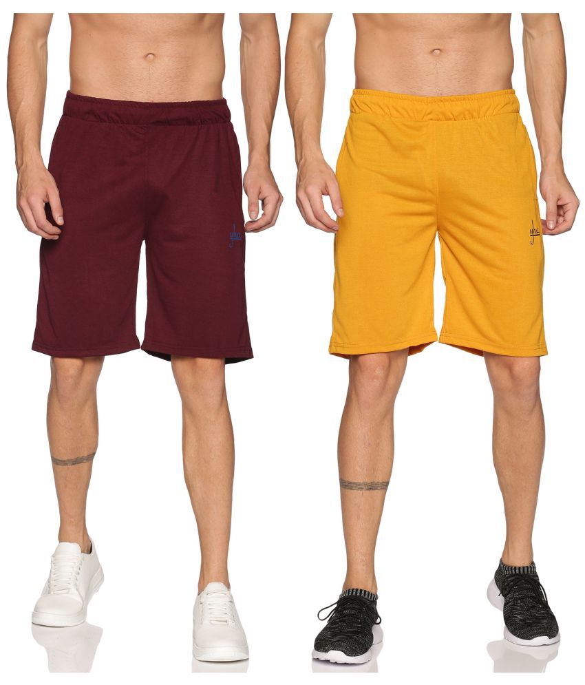     			YHA - Cotton Blend Multi Men's Shorts ( Pack of 2 )
