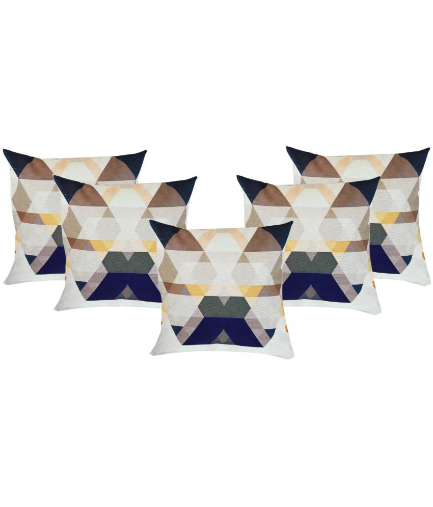     			Aazeem Set of 5 Polyester Cushion Covers 40X40 cm (16X16)