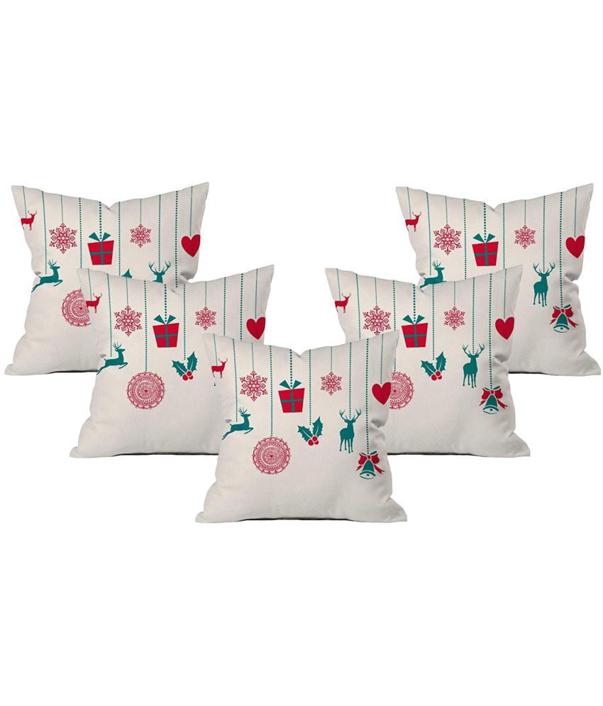     			Aazeem Set of 5 Polyester Cushion Covers 40X40 cm (16X16)