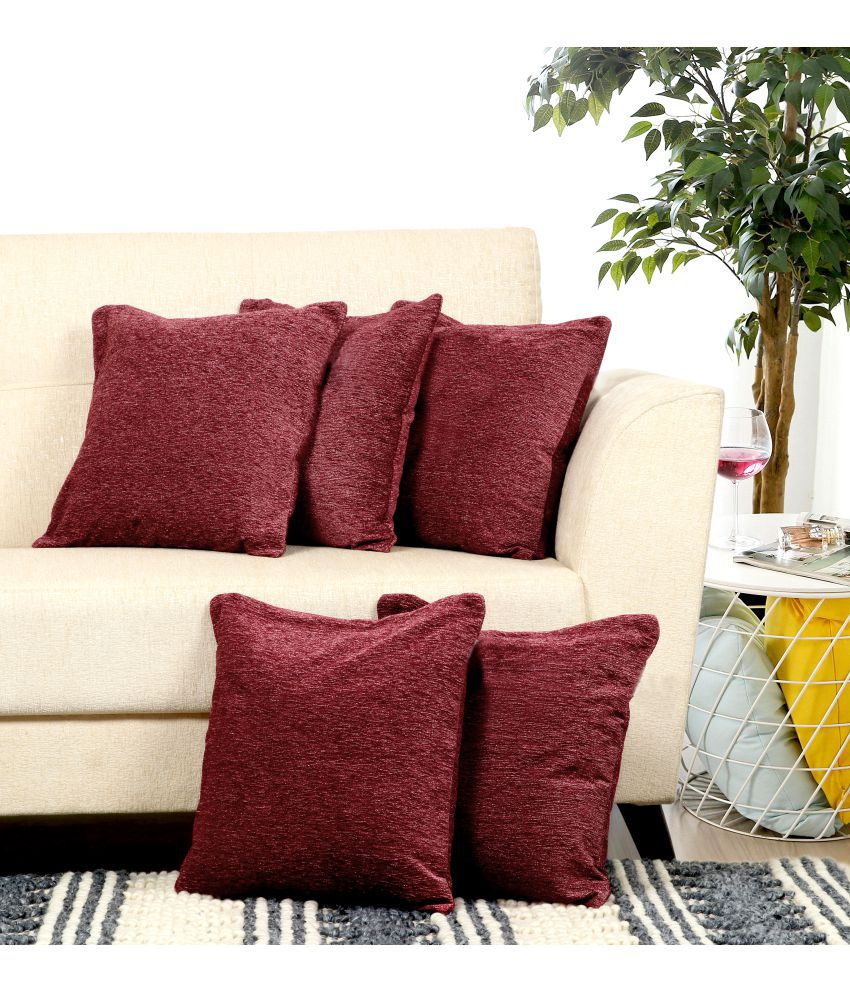     			HOMETALES - Set of 5 Polyester Cushion Covers 40X40 cm (16X16)