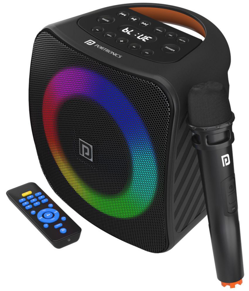     			Portronics Dash Speaker:TWS Portable Speaker with Wireless Karaoke Mic. ,Black (POR 1339)