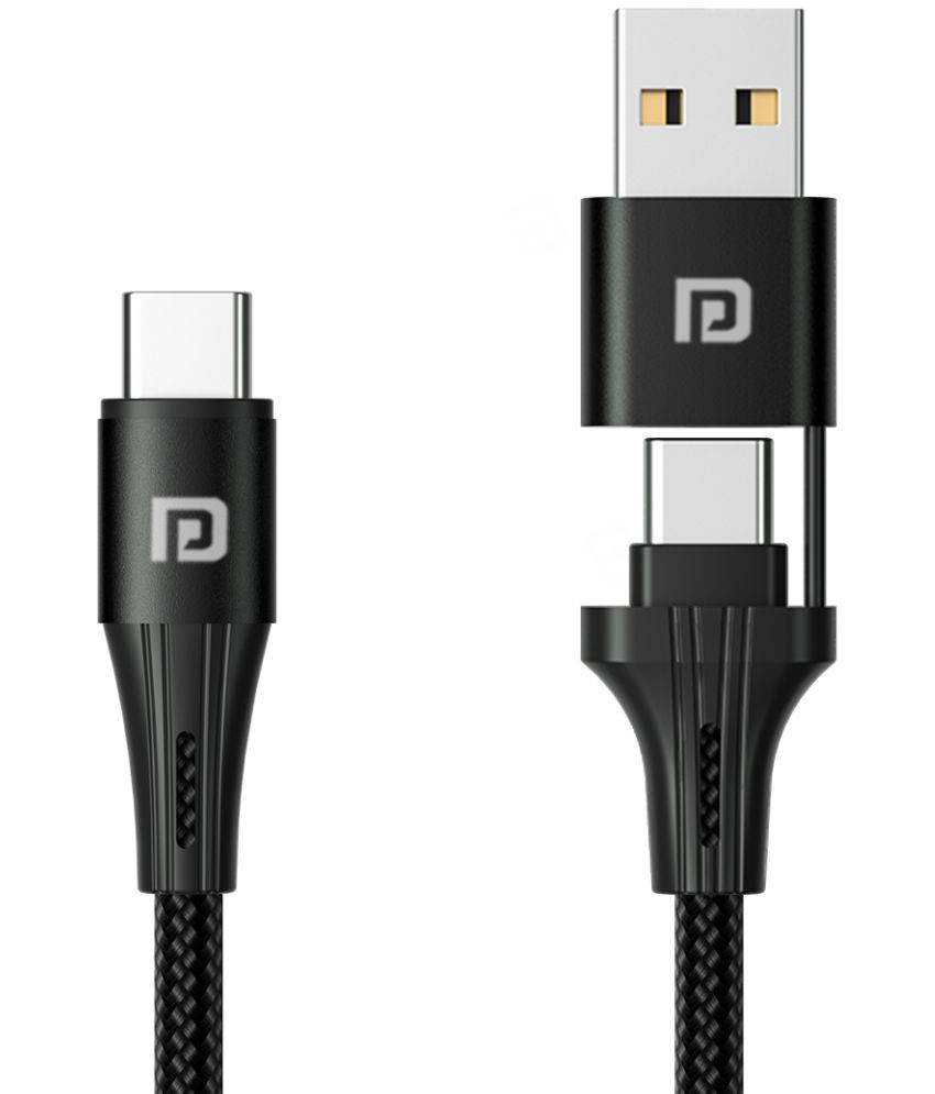     			Portronics Konnect J4:USB A +Type C to Type C Cable ,Black (POR 1343)