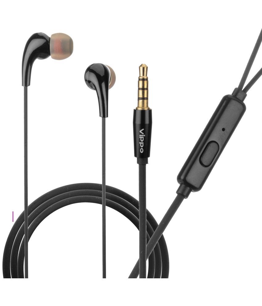 Vippo VHB-315 BEAT MUSIC Compatible ALL MOBILE In Ear Wired With Mic Headphones/Earphones Black