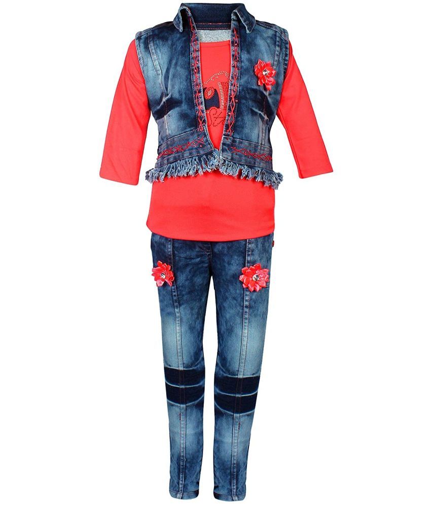 Cherry Tree Girls Top Jeans and Jacket 