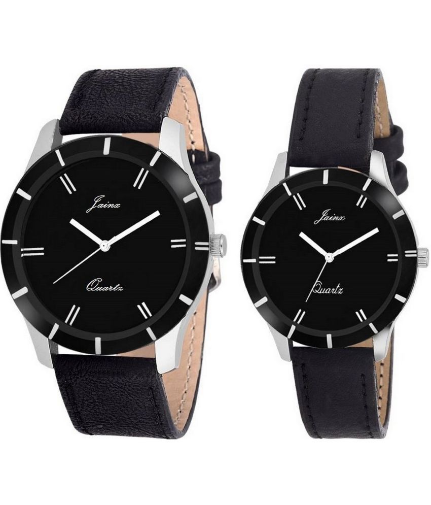     			Jainx Black Dial Analog Watch - For Couple