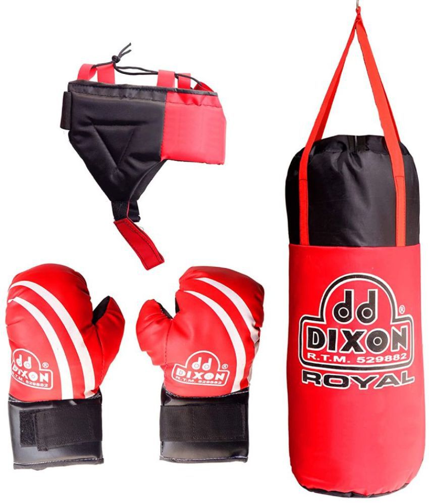 Toyshine Kids Polyester Boxing Kit with Gloves and Head Guard, Medium (23 Inches, Red) SSTP