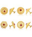 Vighnaharta Everyday wear Gold plated CZ Pink Stone alloy Stud, Earring, Stud Earring for Women and Girls ( Pack of - 4 pair Earring) - VFJ1096-1398-1396-1400ERG