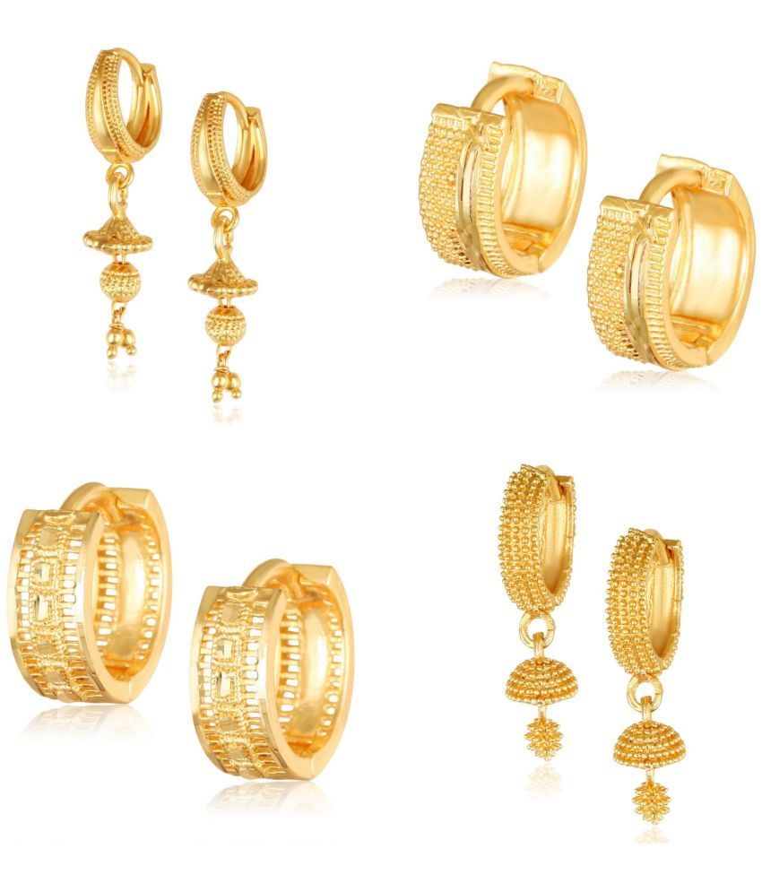     			Vighnaharta Everyday wear Gold plated alloy Bali, Bali earring, Chandbali earring, clipon Earring for Women and Girls ( Pack of - 4 pair Earring)- VFJ1481-1482-1476-1477ERG