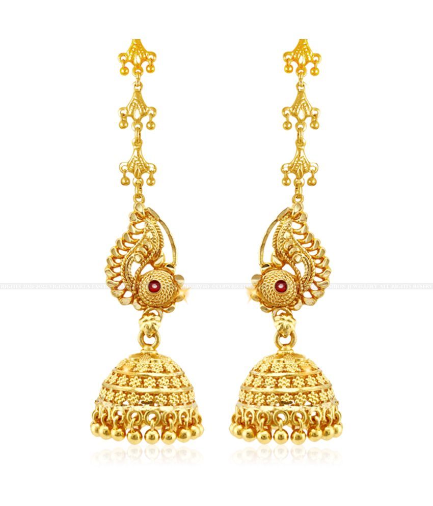     			Vighnaharta Gold Plated alloy Kanchain Earring for Women and Girls ( Pack of 1 pair Kanchain Earring) VFJ1492ERG