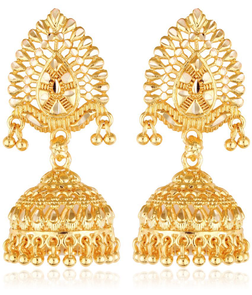     			Vighnaharta South Screw back alloy Gold plated Jhumki, Jhumka, Jhumkas, Jhumki Earring for Women and Girls[VFJ1487ERG]