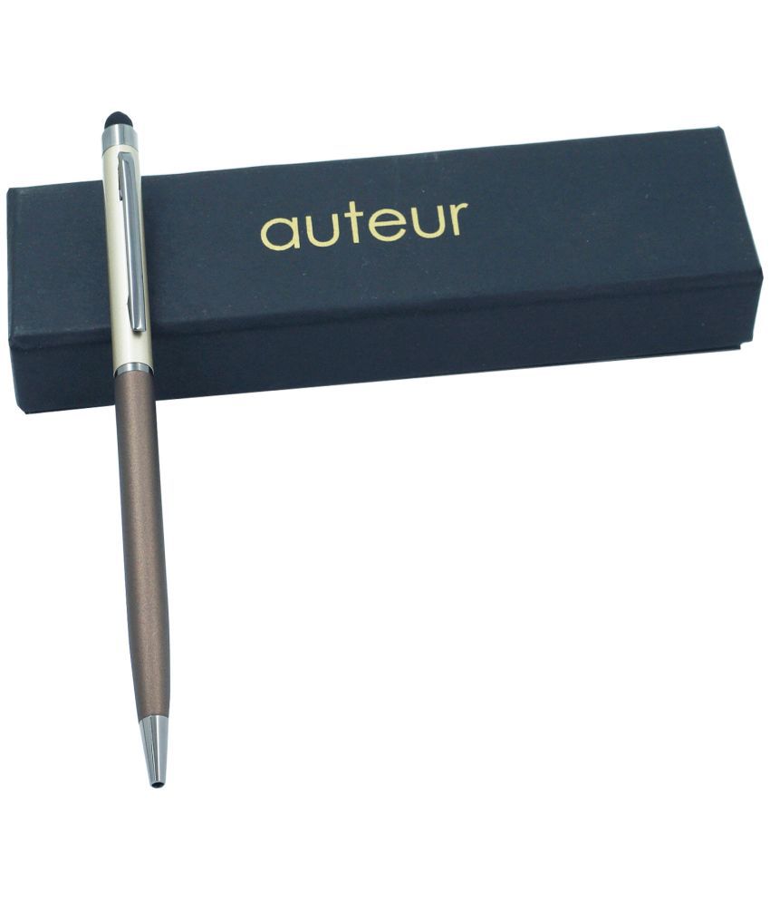     			auteur Hera Brown Color , Twist Mechanism , Metal Body Blue Ink Refill With Stylus For Capacitive Touch Screen Ball Pen .