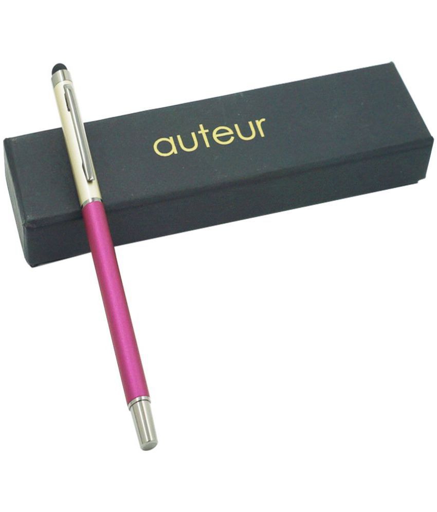     			auteur Hera Purple Color , Metal Body Roller Ball Pen With Blue Ink Refill & Stylus For All Capacitive Touch Screen.