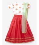 K&U Polyester Lehenga Choli Sets For Girls ( , Red )