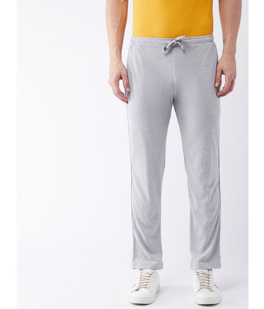     			Gritstones Grey Cotton Blend Solid Trackpants Single