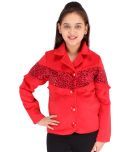 Cutecumber Girls Wollen Denim Jackets For ( Pack of 1 , Red )