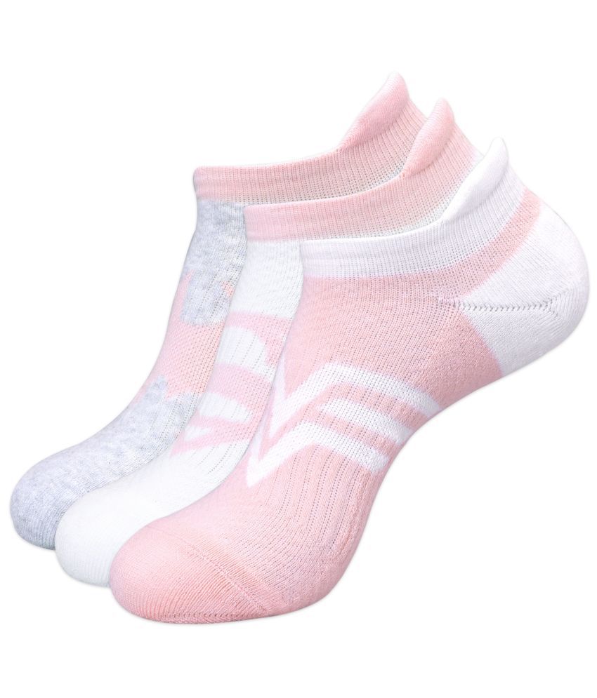 Balenzia Women's Pink Cotton Character Combo Ankle Length Socks ( Pack of 3 )