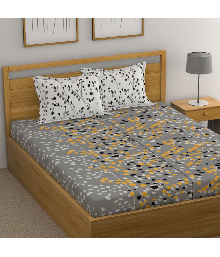 Buy Huesland Cotton Double Size Bed Sheet With 2 Pillow Covers ( 223 cm