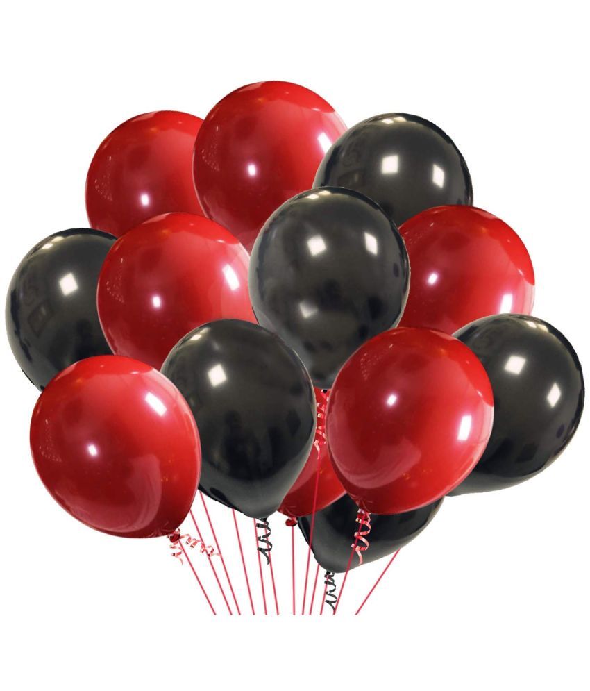     			Party Propz 100Pcs Red and Black Latex Balloons For Happy Birthday Decorations Items/Halloween Decorations