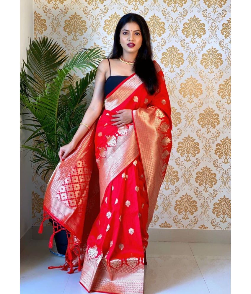 NG Saree Red Katan Silk Saree - Single - Buy NG Saree Red Katan Silk ...