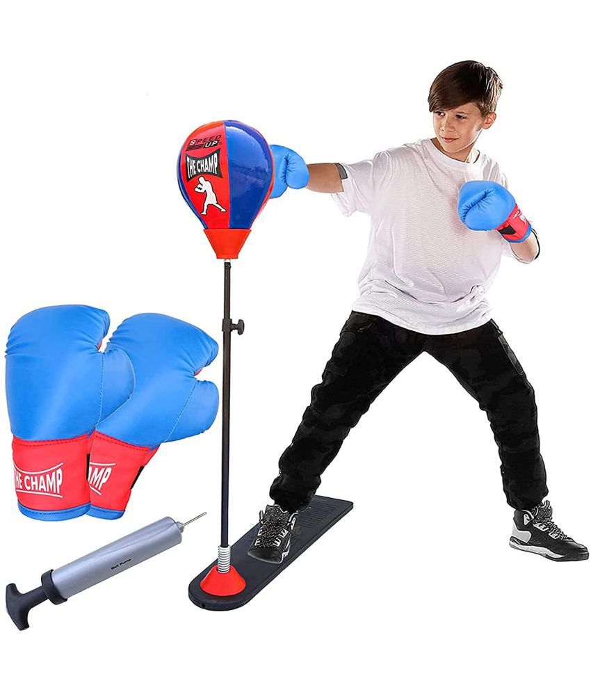Toyshine Speed-Up The Champ Boxing Punching Stand Set | Adjustable Height Upto 122 Cms, Sports Toys for Boys and Girls - B