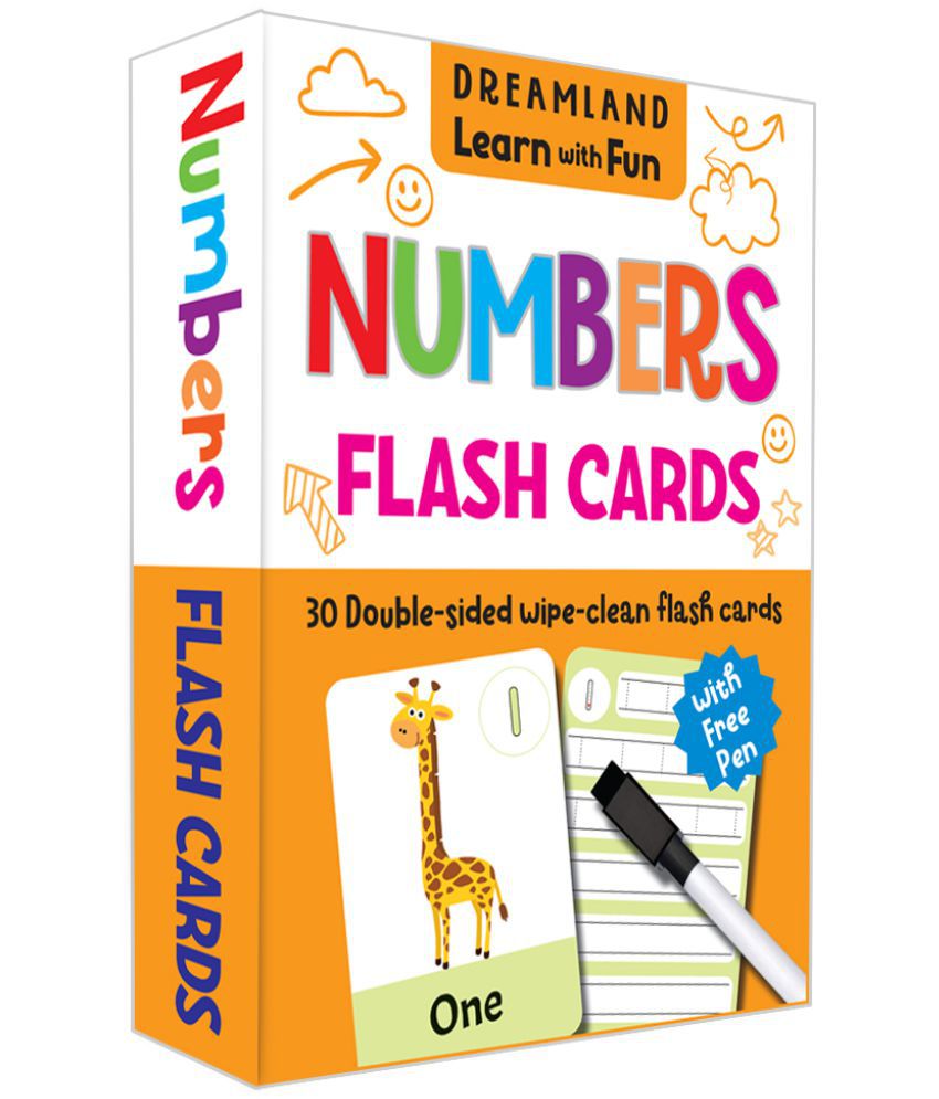     			Flash Cards Numbers  - 30 Double Sided Wipe Clean Flash Cards for Kids (With Free Pen) - Early Learning