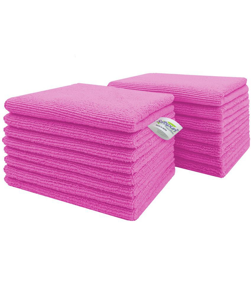     			SOFTSPUN Microfiber Cloth 15pcs - Small - 20x30cms - 340 GSM  pink . Thick Lint & Streak-Free Multipurpose Cloths - Automotive Microfibre Towels for Kitchen Cleaning Polishing Washing & Detailing