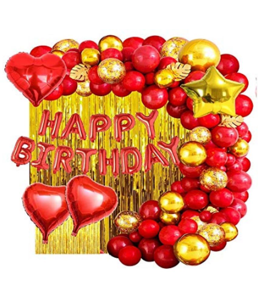     			Blooms Event happy Birthday Decoration For Royal Red Theme Combo Kit Of 78 Pcs