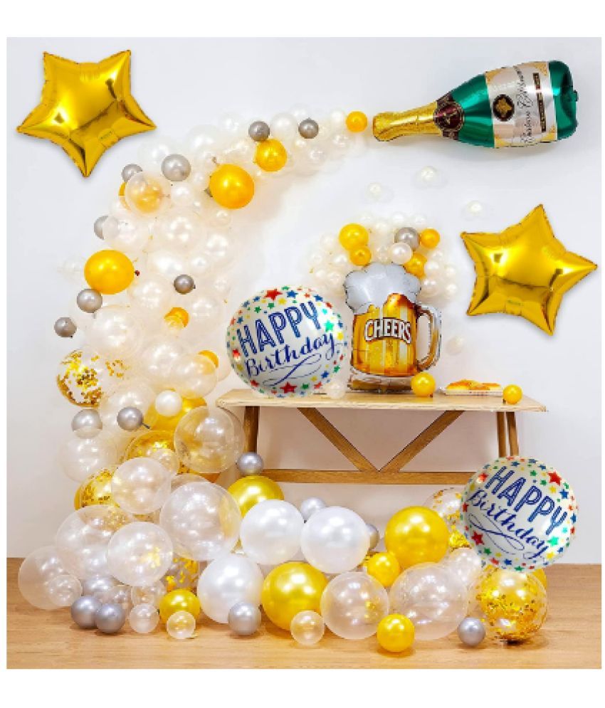     			Blooms EventGolden Balloons Decoration Combo Set of 40 For  Birthday Decoration