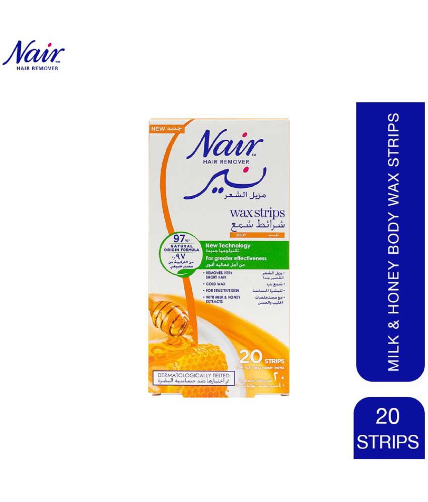 Nair Milk & Honey Body Wax For Woman Wax Strips for 20 Pcs