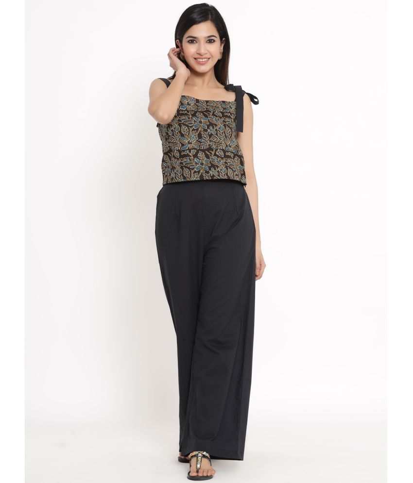 KIPEK - Black Straight Cotton Women's Stitched Salwar Suit ( Pack of 1 ...