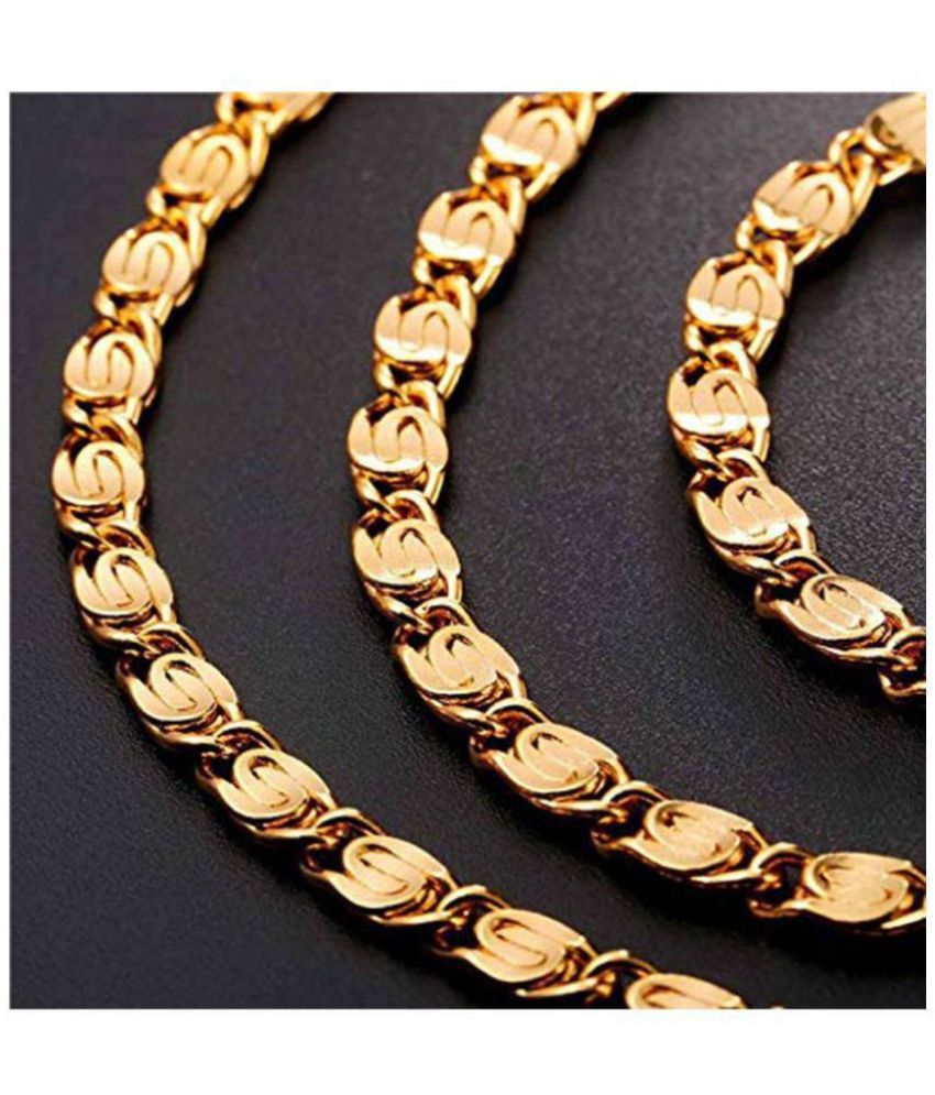     			Happy Stoning Designer One gram Gold Plated Chain (21 inch)