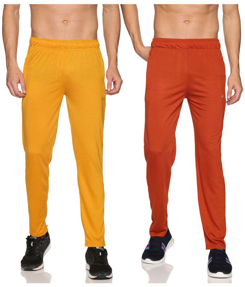     			YHA Multi Cotton Solid Trackpants Pack of 2