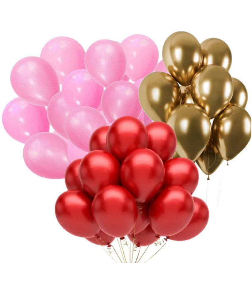     			Blooms EventPink ,Red ,Golden , Color Metallic latex balloons for birthdayParty decoration 51