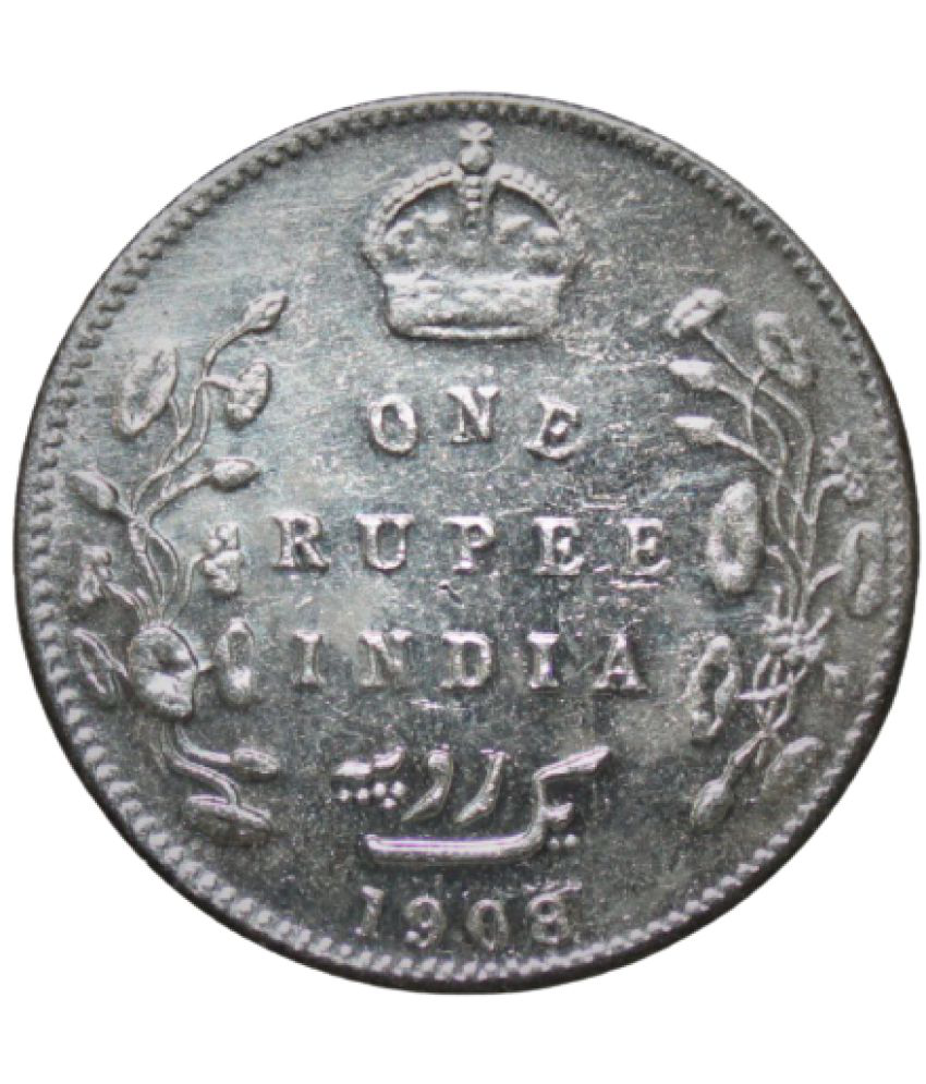    			1 Rupee (1908) "Edward VII King & Emperor" - British India Rare Coin