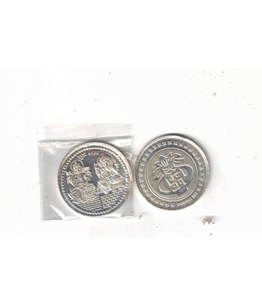     			1 PCS TRIMURTI GANESH LAXMI SARSWATI 5 GRAMS Pure silver coin 999  FOR  Puja