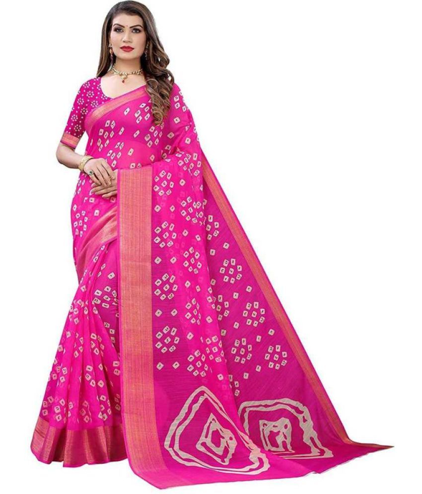     			AARTI SELECTION Pink Cotton Saree -