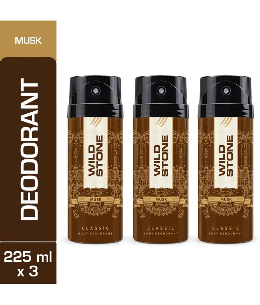     			Wild Stone Classic Musk Pack of 3 Deodorant Spray - For Men (675 ml, Pack of 3)