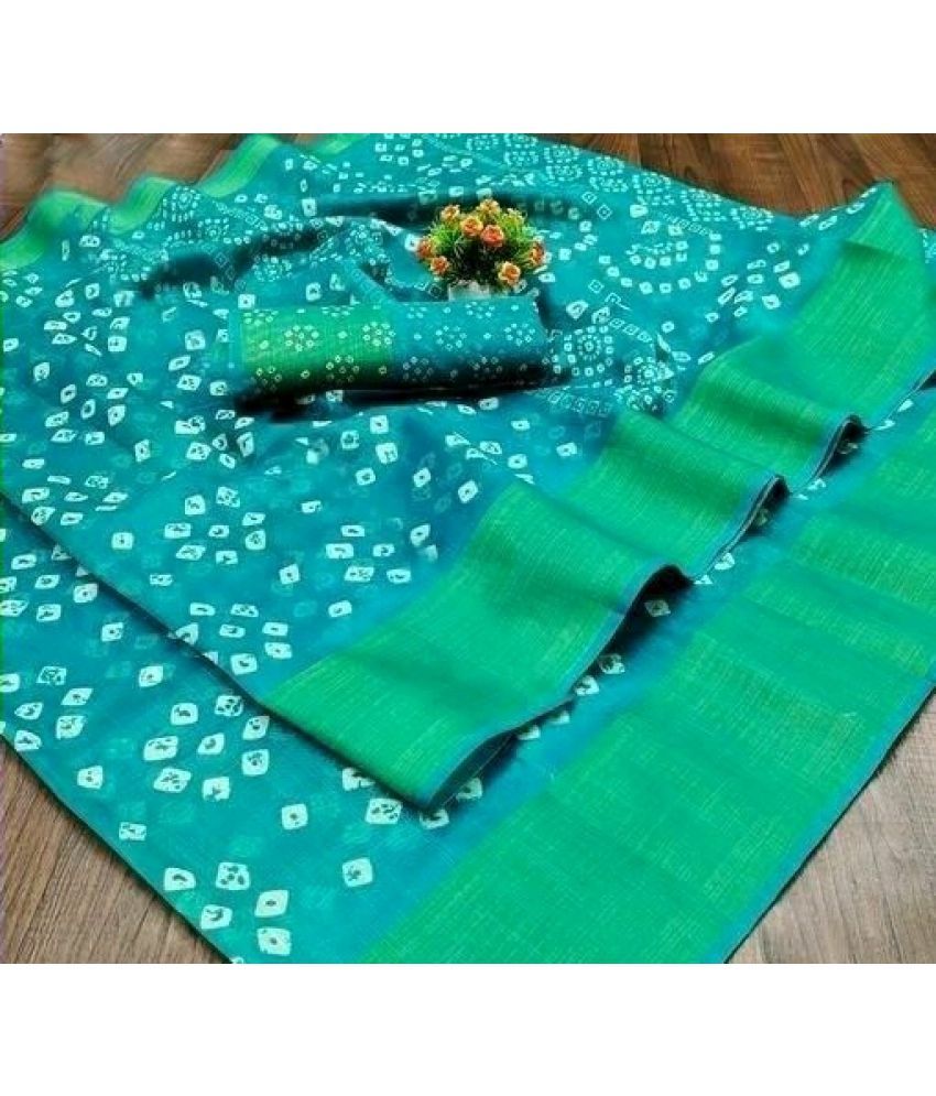     			AARTI SELECTION LightBlue Cotton Saree -