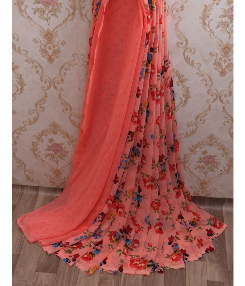     			AARTI SELECTION Pink Chiffon Saree -