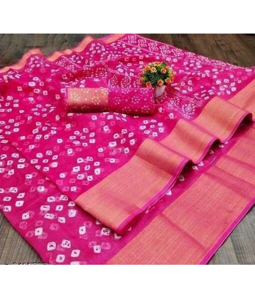     			AARTI SELECTION Pink Cotton Saree -