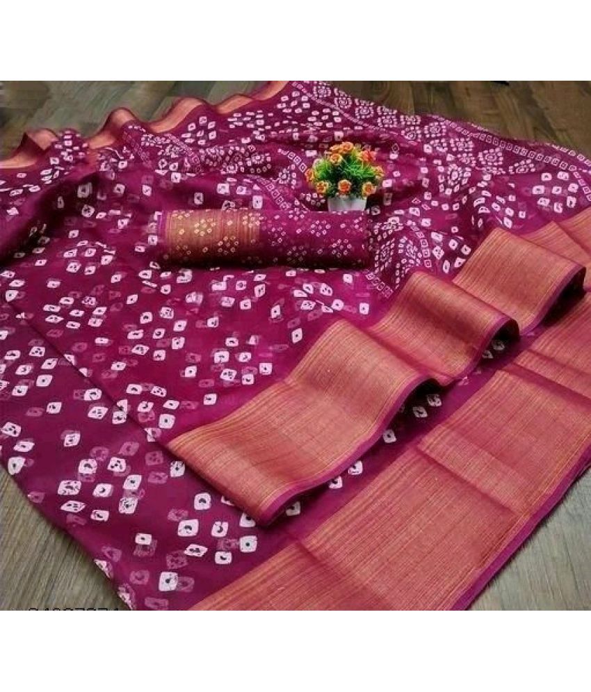     			AARTI SELECTION Purple Cotton Saree -