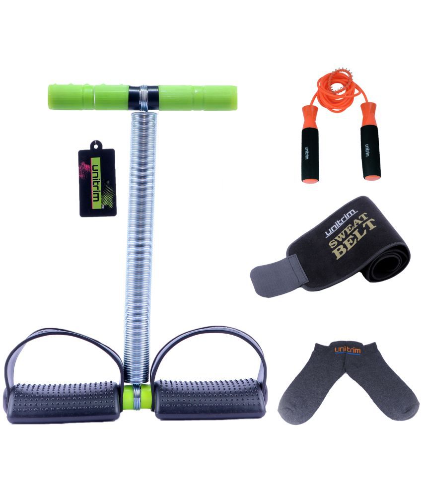 Tummy Trimmer Single Spring Male, Skipping Rope and Belt Combo