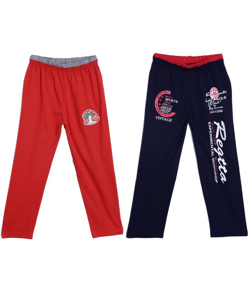     			Fashionable Red & Navy Blue  pack of 2 track pant for Boys