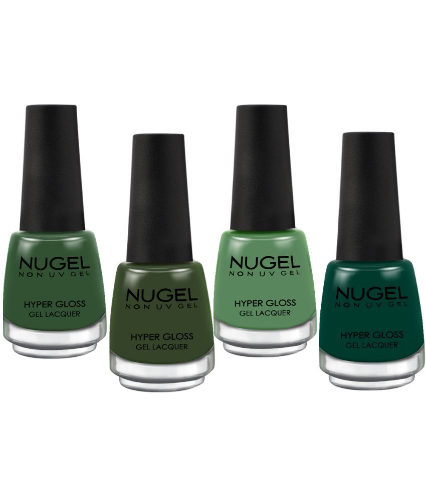     			NUGEL FERN GREEN,BASIL GREEN,SHUTTERGREEN Nail Polish 47,80,99,161 Green Glossy Pack of 4 52 mL